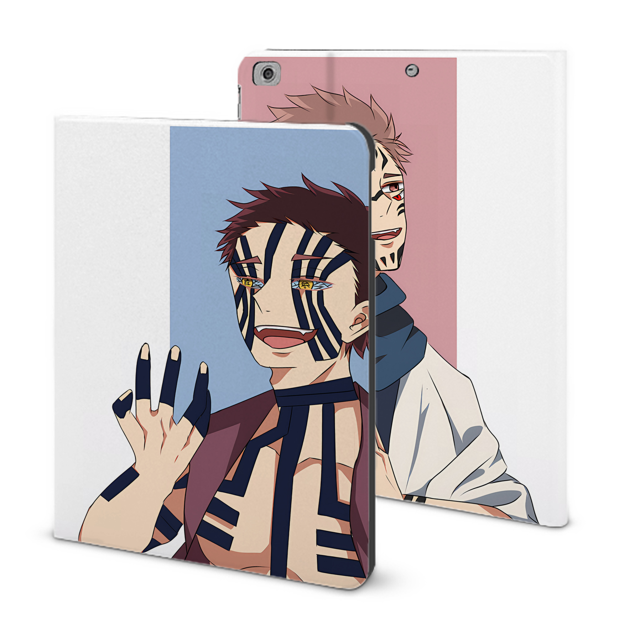 （画像用） 呪術廻戦 Jujutsu Kaisen IPad ケース ブック型 PUレザー TPU 耐衝撃 軽量 薄型 ペン収納なし 全面保護 IPad 各モデル対応